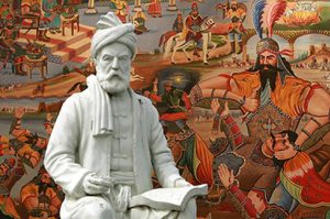 داستان شاهنامه با آفرینش جهان و انسان آغاز می‌شود. نخستین پادشاه، کیومرث، نخستین بشر نیز هست. او با پوششی از پوست پلنگ در کوهستان زندگی می‌کند و آغازگر تمدن و فرمانروایی بشر است. پس از کشته شدن فرزندش سیامک به دست دیوان، نوه‌اش هوشنگ انتقام او را می‌گیرد و دیو سیاه را شکست می‌دهد. هوشنگ هنگام شکار با برخورد سنگ‌ها به جرقه و شعله‌ای پی به وجود آتش می‌برد و آتش را کشف می‌کند. او آتش را مقدس می‌داند و برای آن جشنی برپا می‌کند که پایه جشن سده می‌شود.